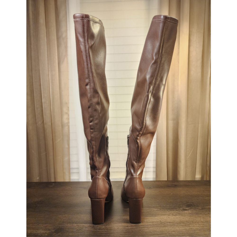 Sarto By Franco Sarto Over the Knee Block Boots 7.5 M WIDE Calf Chocolate Brown - Picture 10 of 16